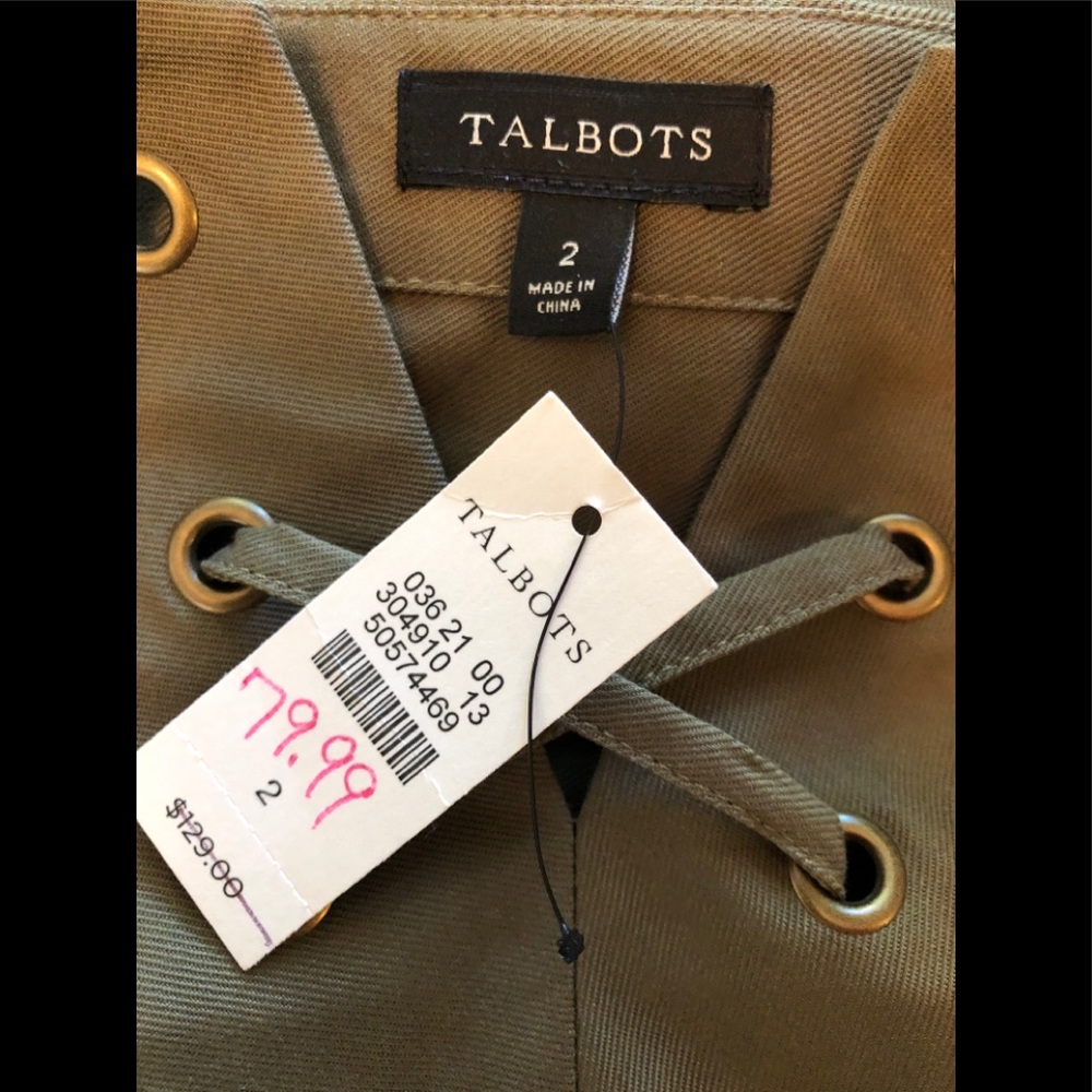 NWT Talbots Army Green Size 2 Dress